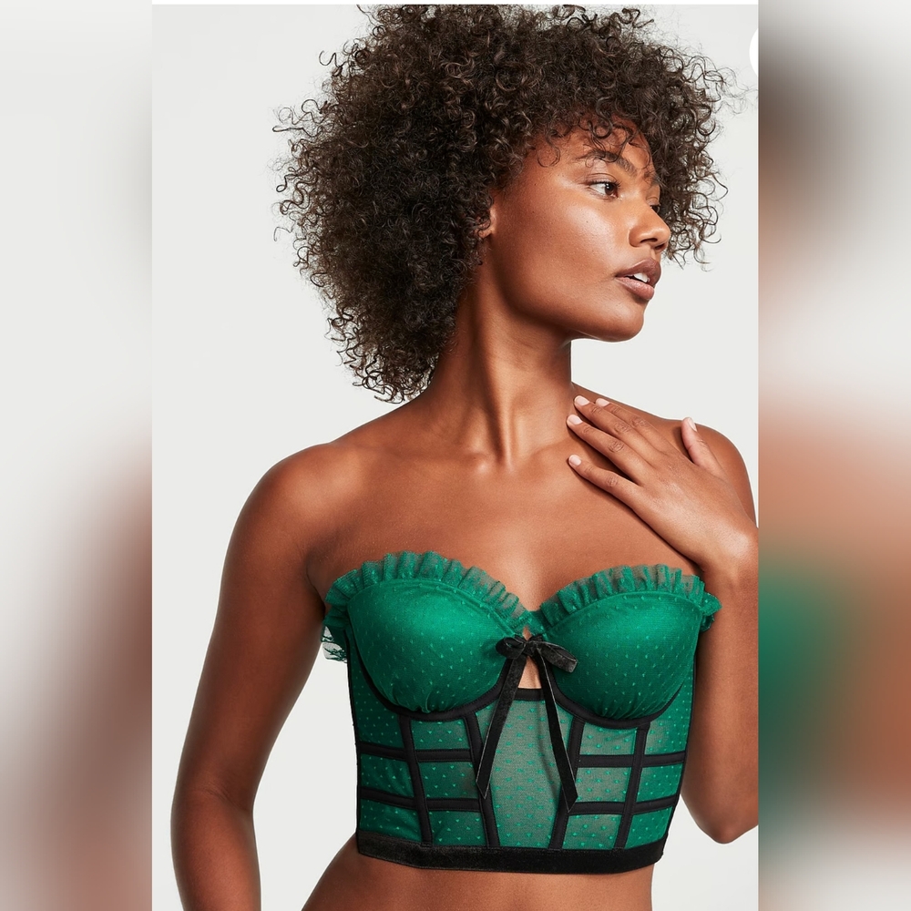 Dream Angels, Strapless Dotted Mesh Corset Top, Size 32C,